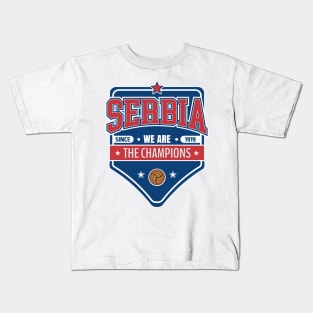 Serbia Football Superstar Badge Kids T-Shirt